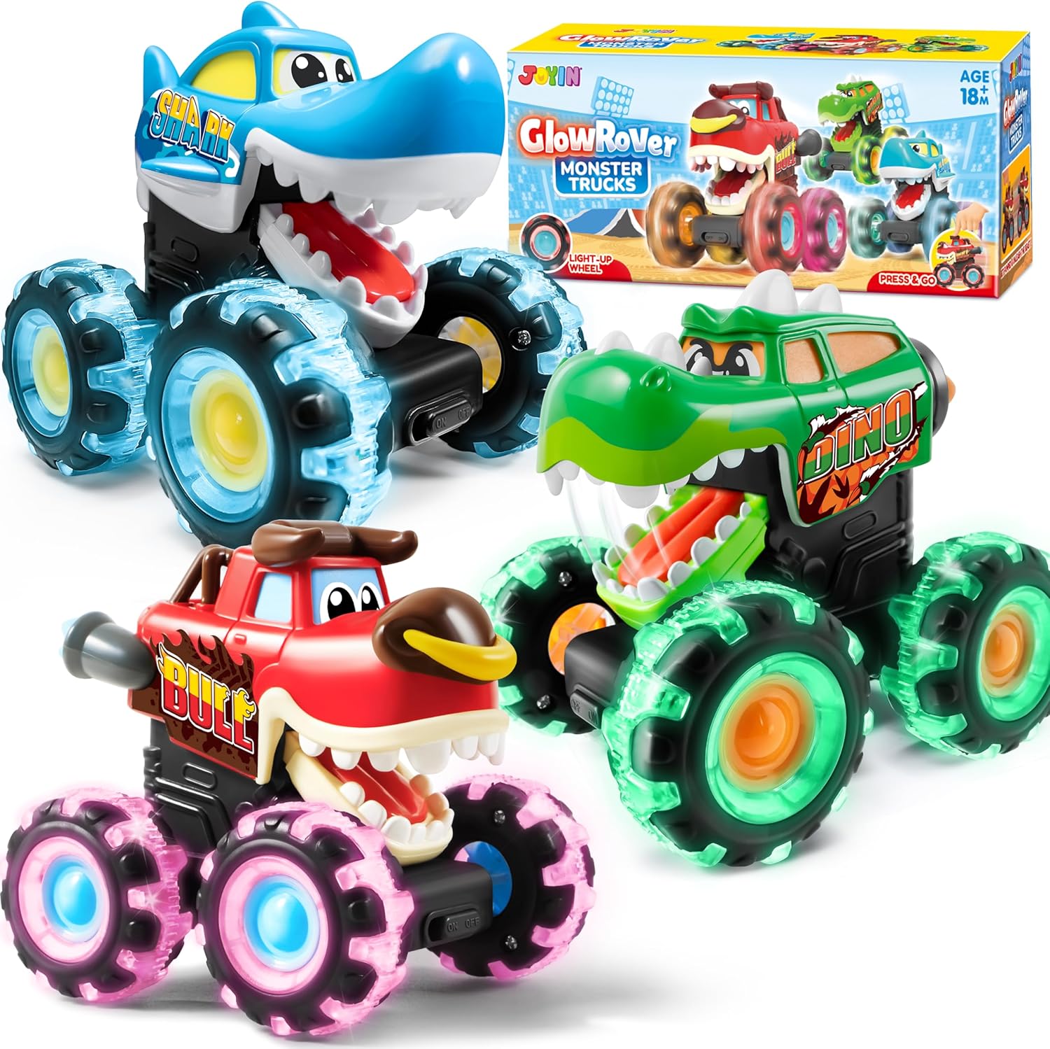 JOYFY 3 Pack Monster Truck Toy - Lighting Christmas Decor recension och pris