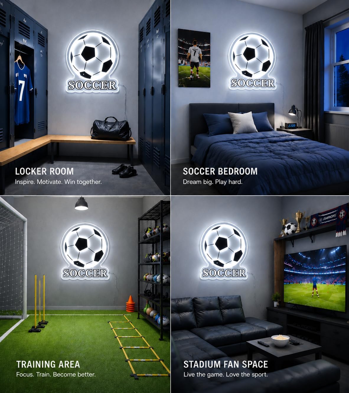 Soccer Neon Sign LED Neon Ligh - Lighting Christmas Decor recension och pris