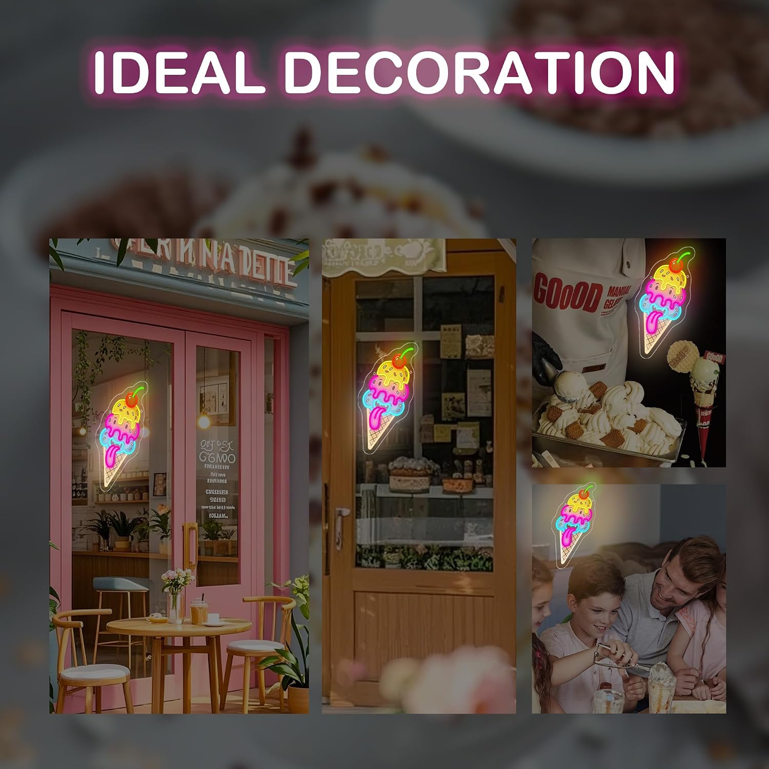 Ice Cream Neon Sign LED Neon L - Lighting Christmas Decor recension och pris