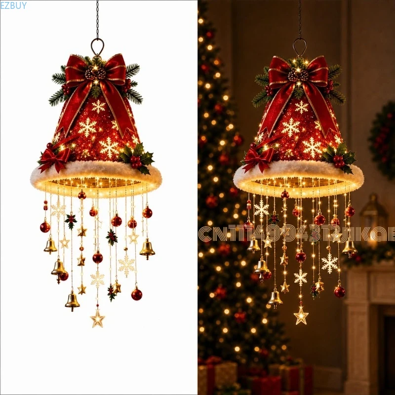 Lighted Santa Hat Hanging Chan - Lighting Christmas Decor recension och pris