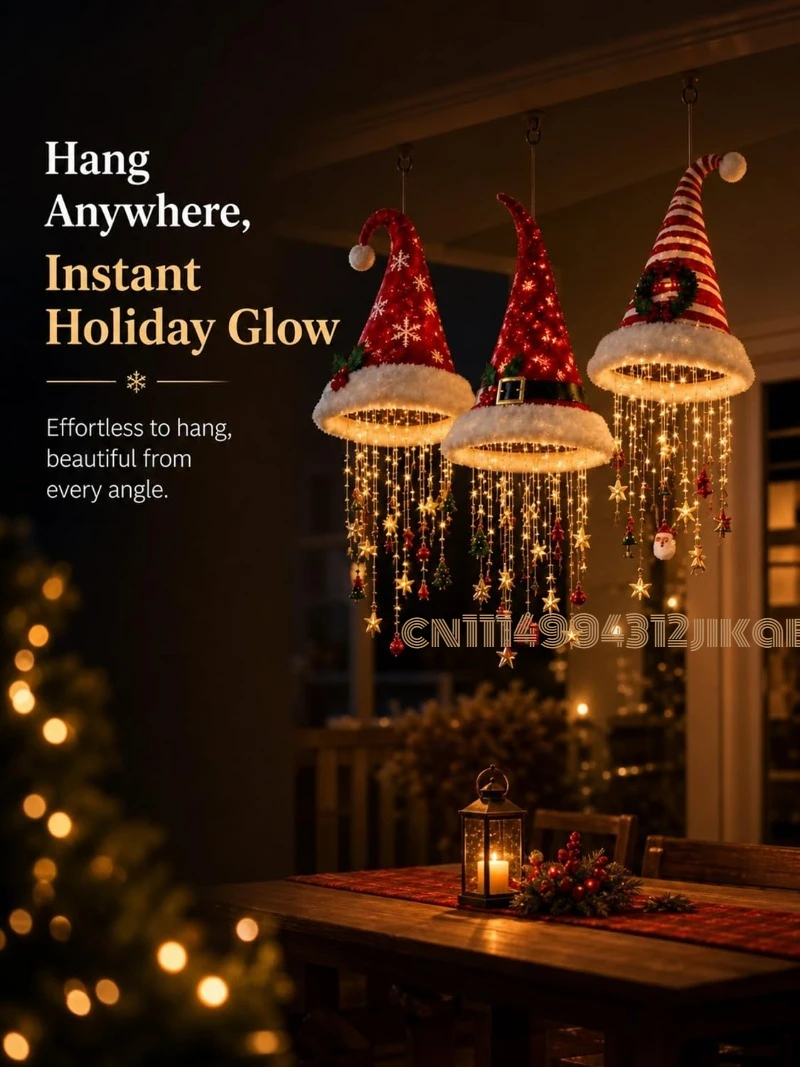 Lighted Santa Hat Hanging Chan - Lighting Christmas Decor recension och pris